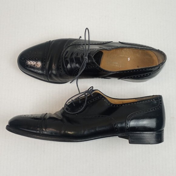 Salvatore Ferragamo Florence Black Leather Cap Toe Oxford Dress Shoes Mens 9.5D Salvatore Ferragamo Men main image 3